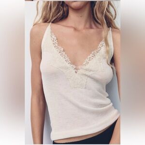 Zara lace and wool cami and short set S